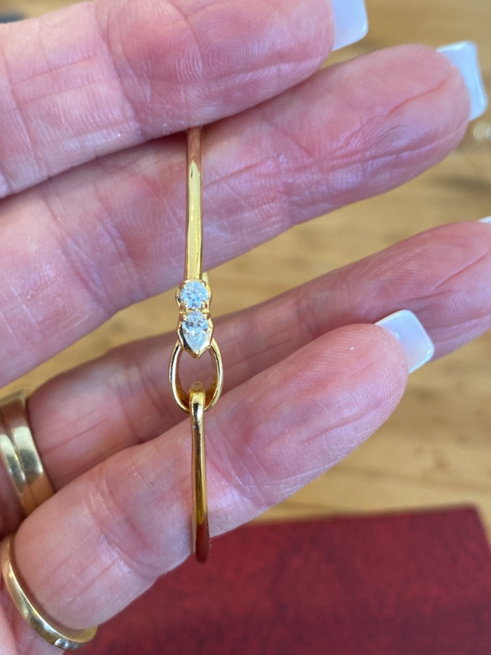 Gorgeous Gold vermeil & moissanite Hook Bracelet! - Picture 3 of 10